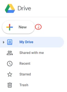Google Drive +New button