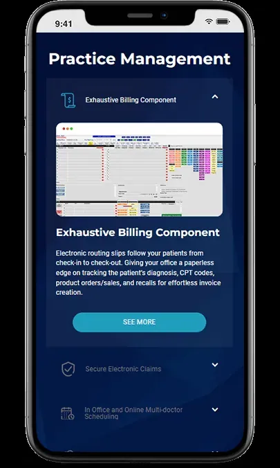 Crystal Practice Management: The Solution, mobile view 2