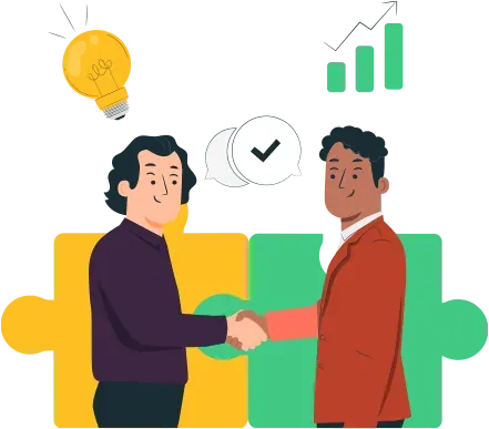 Two founders shaking hands