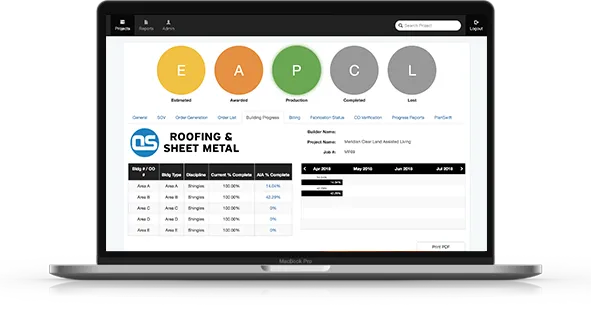 Web app dashboard example